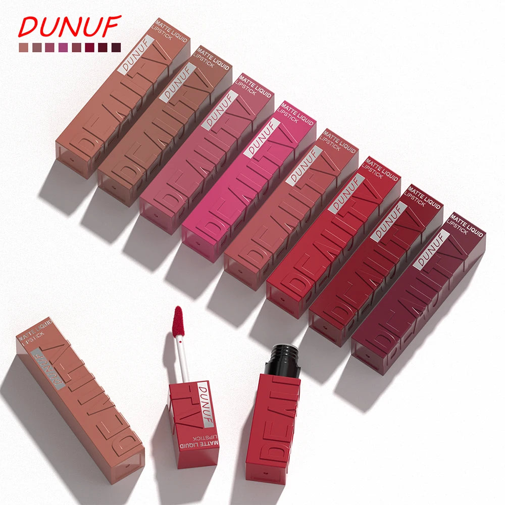 Labial Líquido Mate DUNUF 8 Colores.