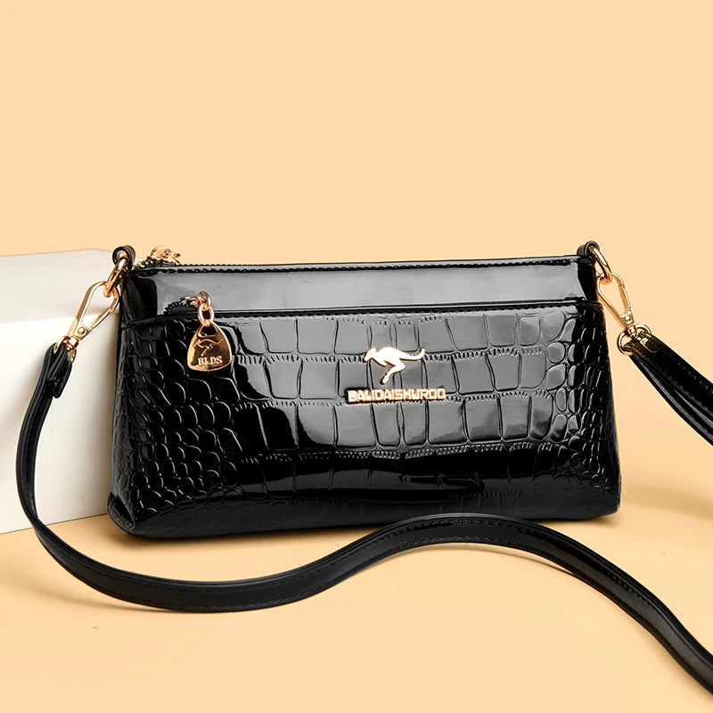Bolso Crossbody Piel Croco Elegante