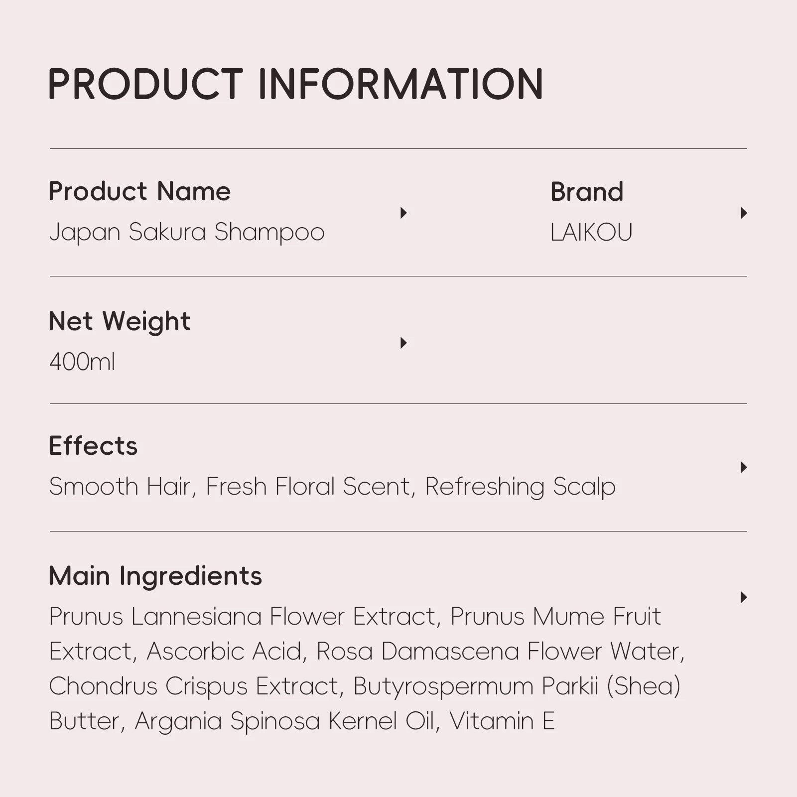 "Shampoo Sakura Reparador Anti-Frizz"
