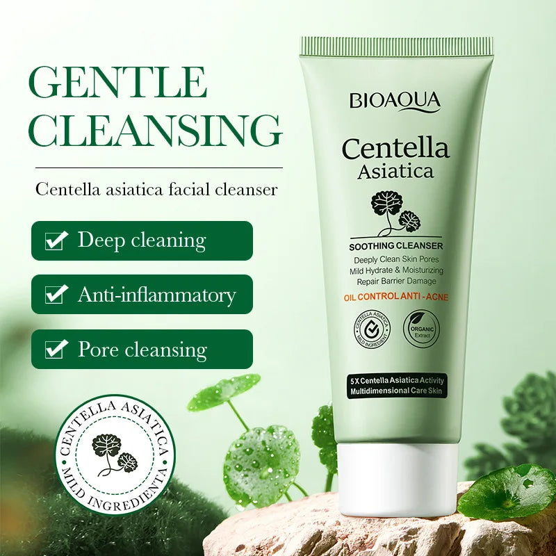 Limpiador Facial Centella Asiática – Espuma Calmante Anti-Inflamatoria
