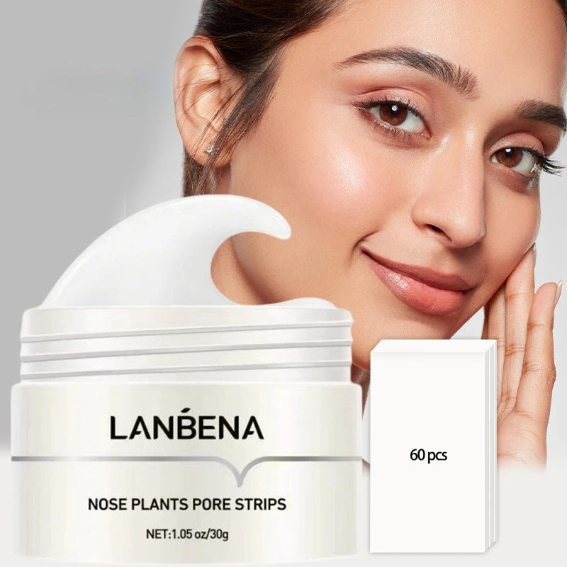 Nose Pore Strips LANBENA – Tiras Removedoras de Puntos Negros y Espinillas