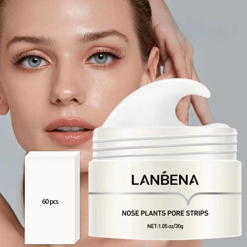 Nose Pore Strips LANBENA – Tiras Removedoras de Puntos Negros y Espinillas