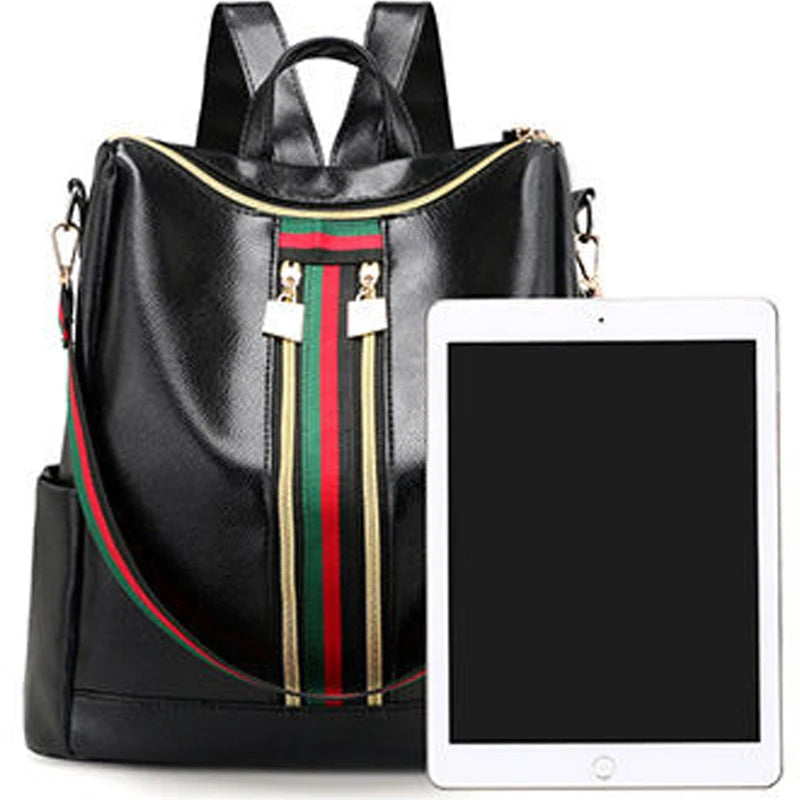 Mochila de Piel Fina Multifunción