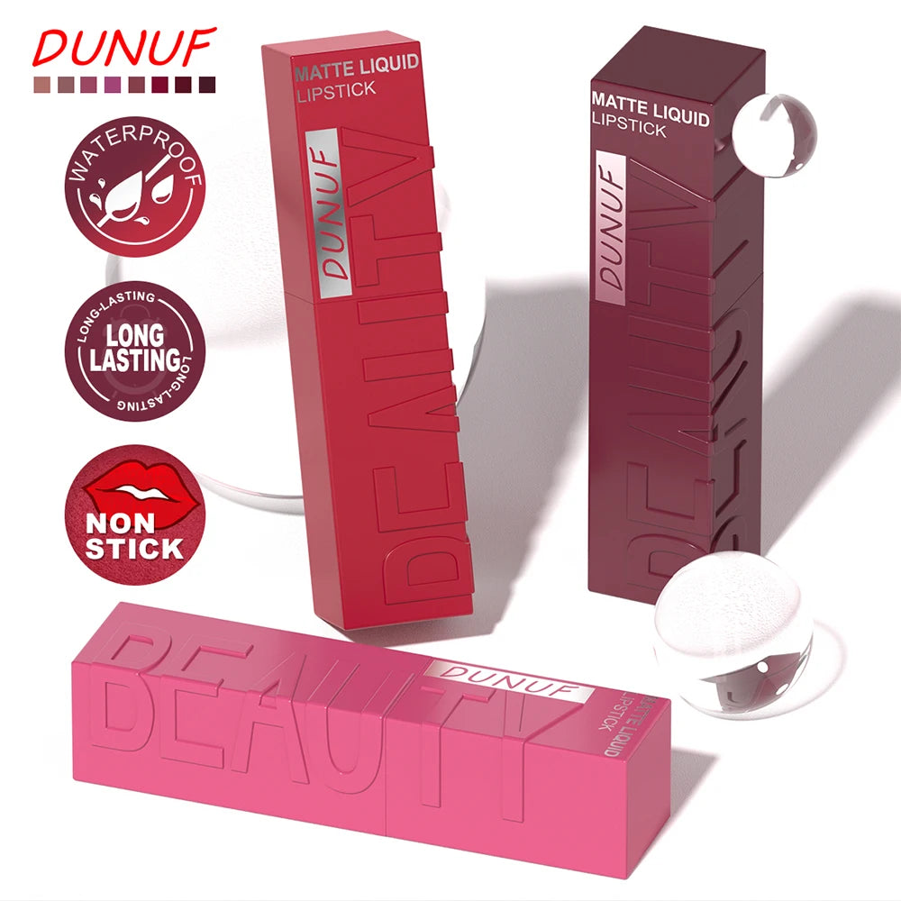 Labial Líquido Mate DUNUF 8 Colores.
