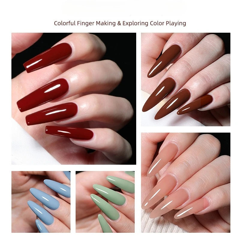 Esmalte Gel Semipermanente Multicolor – Efecto Hielo/Transparente.