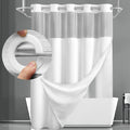Cortina de Baño Waffle Negra con Puntos – Sin Ganchos, 71x74in