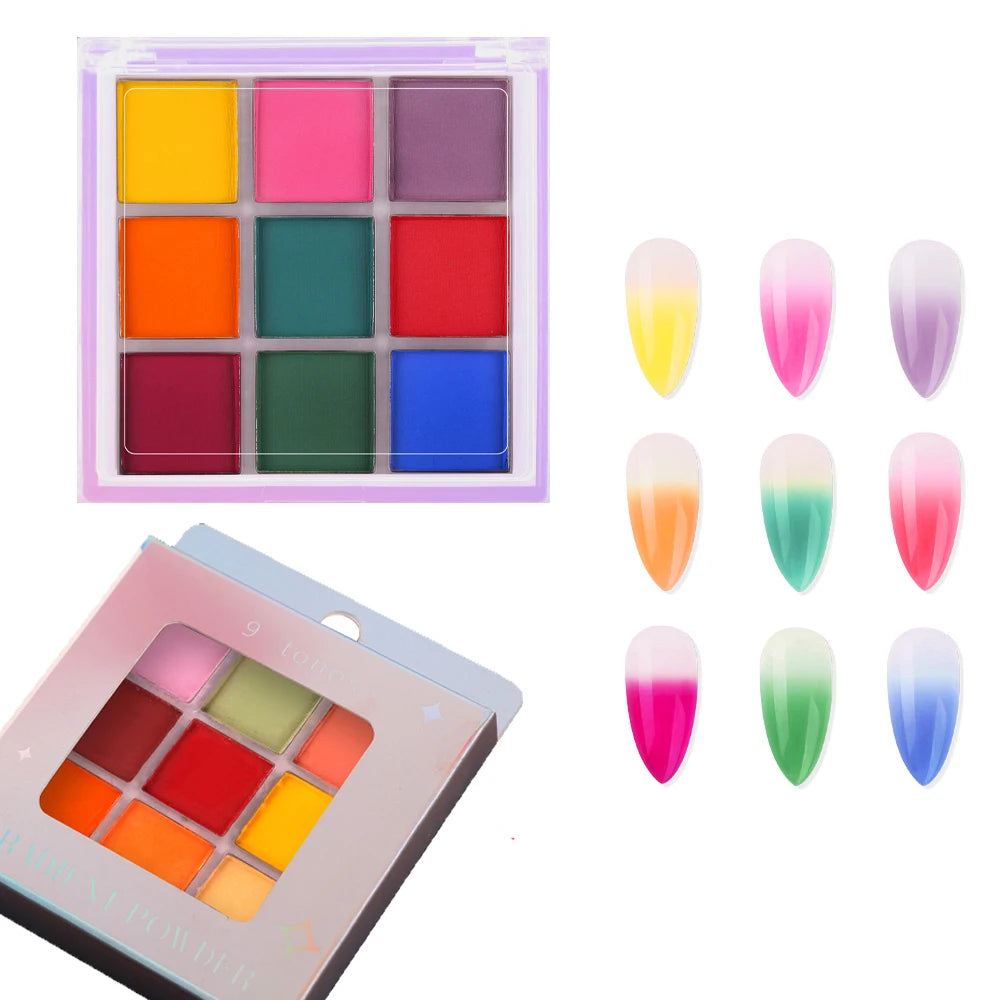 Paleta de Pigmentos 40 Colores – Efecto Degradado para Uñas