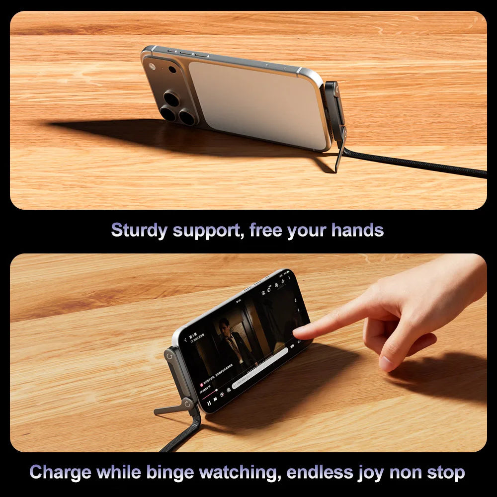 Soporte de Celular con Cable Cargador USB-C 240W, Ajustable 360
