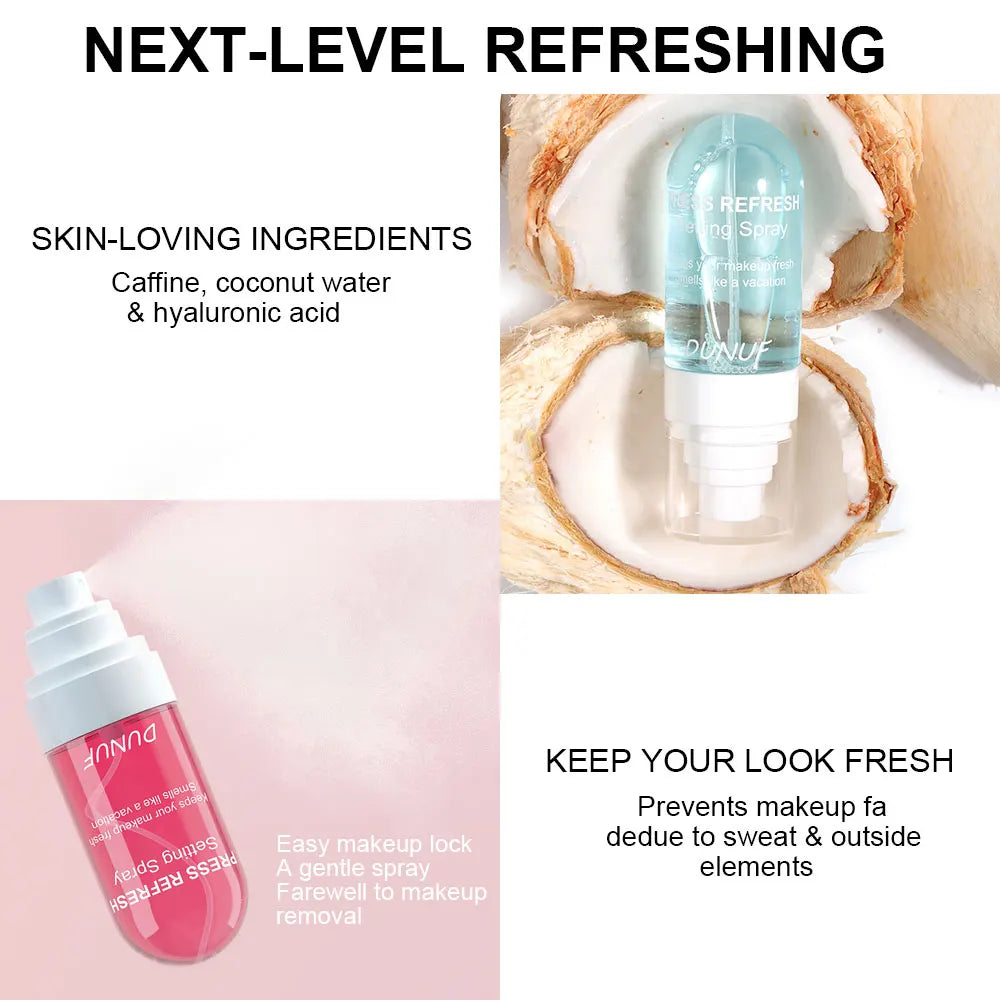Spray Fijador de Maquillaje Refrescante DUNUF – Hidratante Efecto Larga Duración
