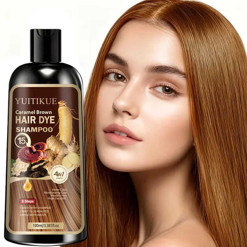 "Shampoo Tinte Caramelo 4en1 - Color y Nutrición Profunda