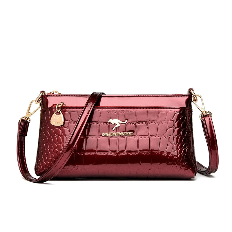 Bolso Crossbody Piel Croco Elegante