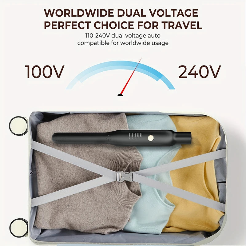 Plancha y Rizador 2 en 1 Mini – Cerámica de Calentamiento Rápido 140-220°C, Portátil para Cabello Corto