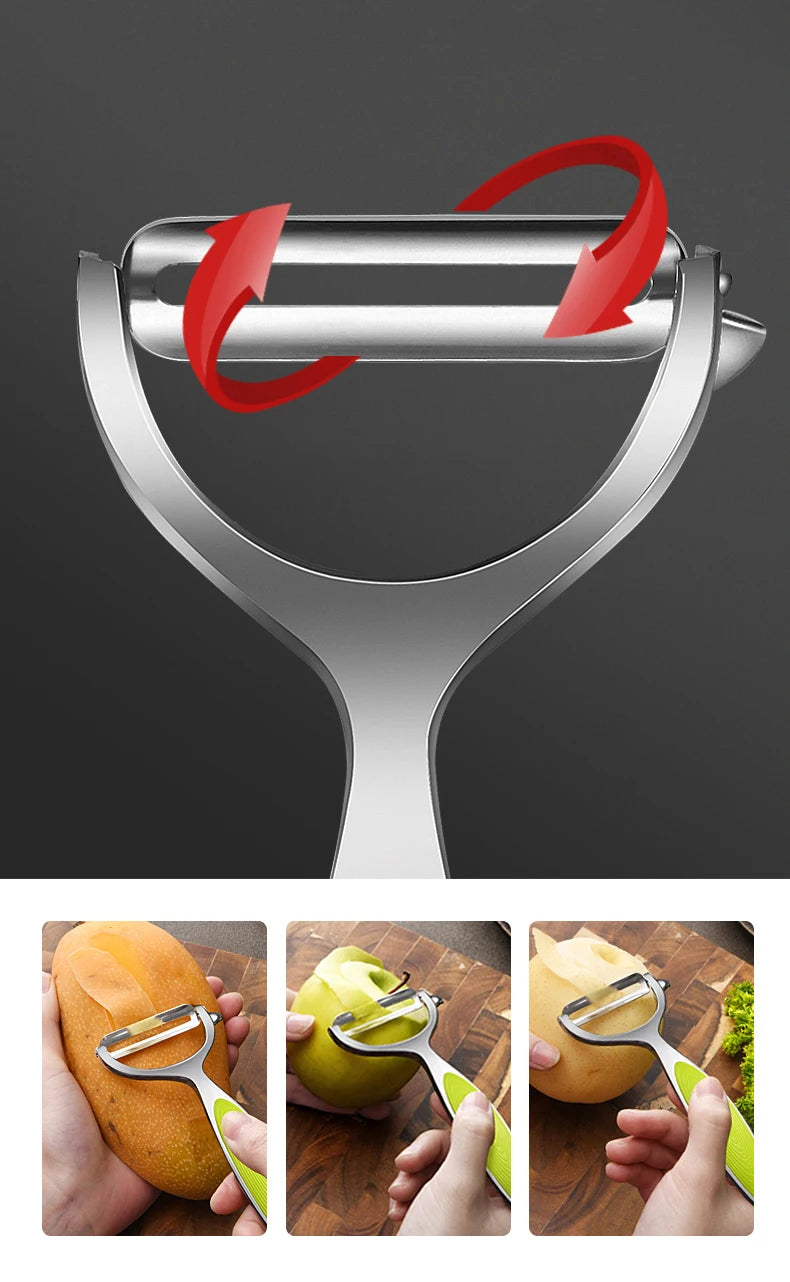 Pelador de Verduras de Acero Inoxidable — Multifuncional para Papa, Zanahoria y Frutas