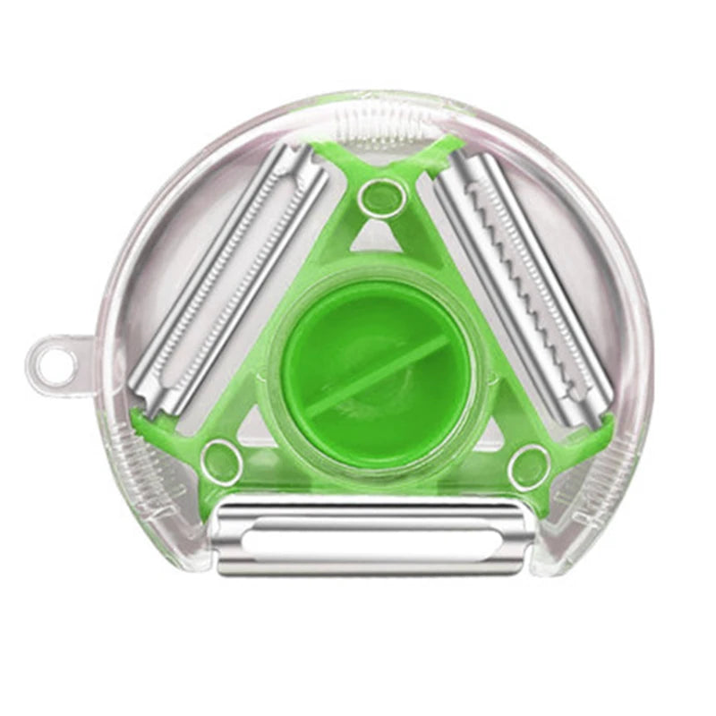 Set Pelador Multifuncional 3 en 1 — Rebanador, Rallador y Pelador de Verduras