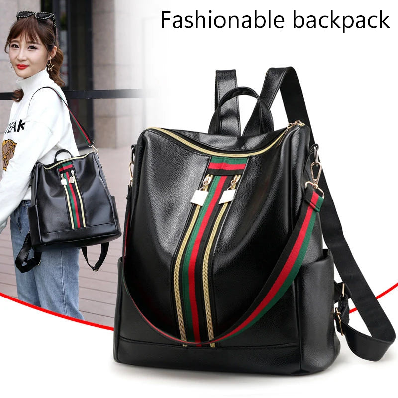 Mochila de Piel Fina Multifunción