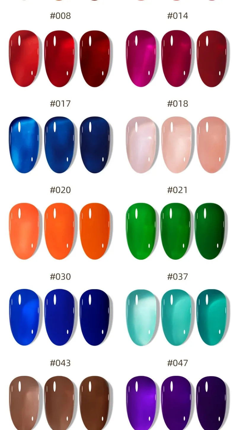 Esmalte Gel Semipermanente Multicolor – Efecto Hielo/Transparente.
