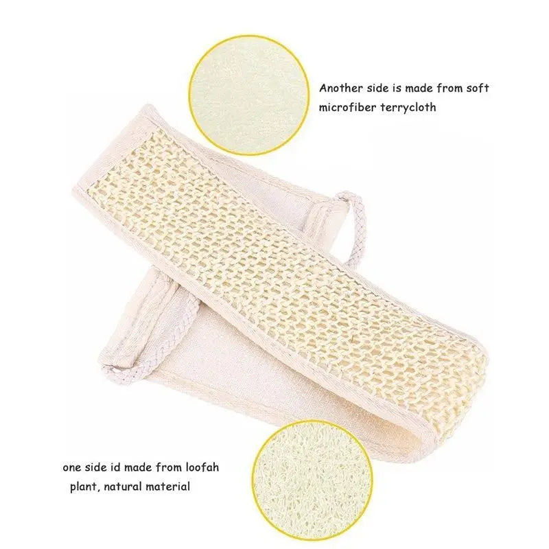 "Cinturón Exfoliante Corporal Natural – Limpieza Profunda para Espalda"