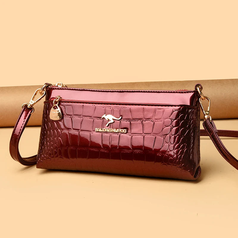 Bolso Crossbody Piel Croco Elegante