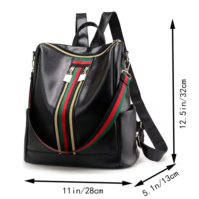 Mochila de Piel Fina Multifunción