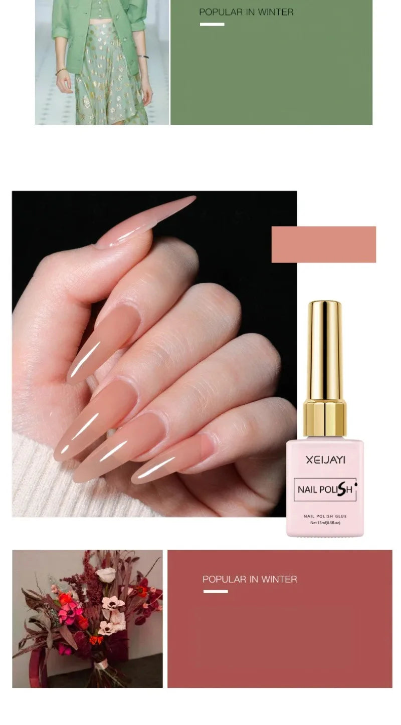 Esmalte Gel Semipermanente Multicolor – Efecto Hielo/Transparente.