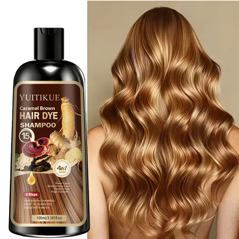 "Shampoo Tinte Caramelo 4en1 - Color y Nutrición Profunda
