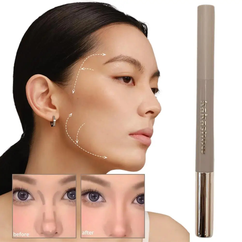 Lápiz Contorno 2 en 1 con Brocha – Stick Bronzer Facial 3D