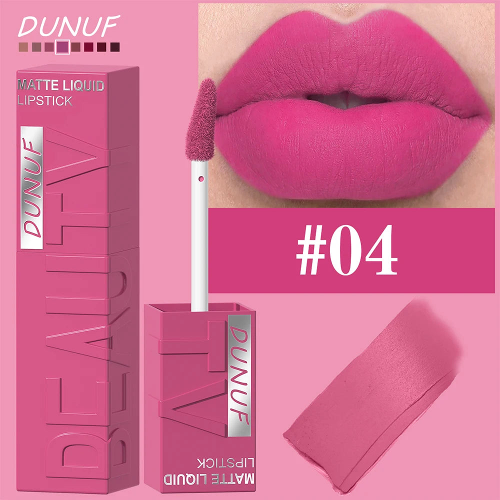 Labial Líquido Mate DUNUF 8 Colores.