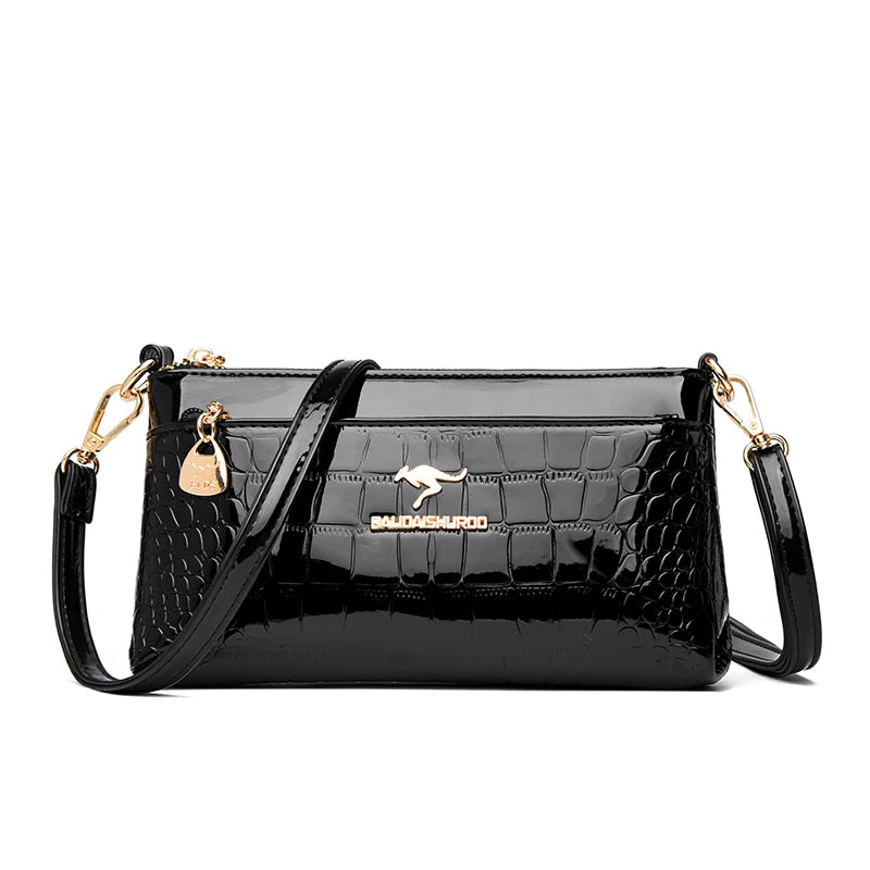 Bolso Crossbody Piel Croco Elegante