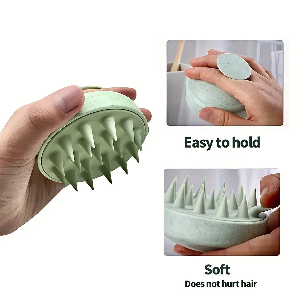 Cepillo Masajeador de Silicona para Cuero Cabelludo – Shampoo y Baño