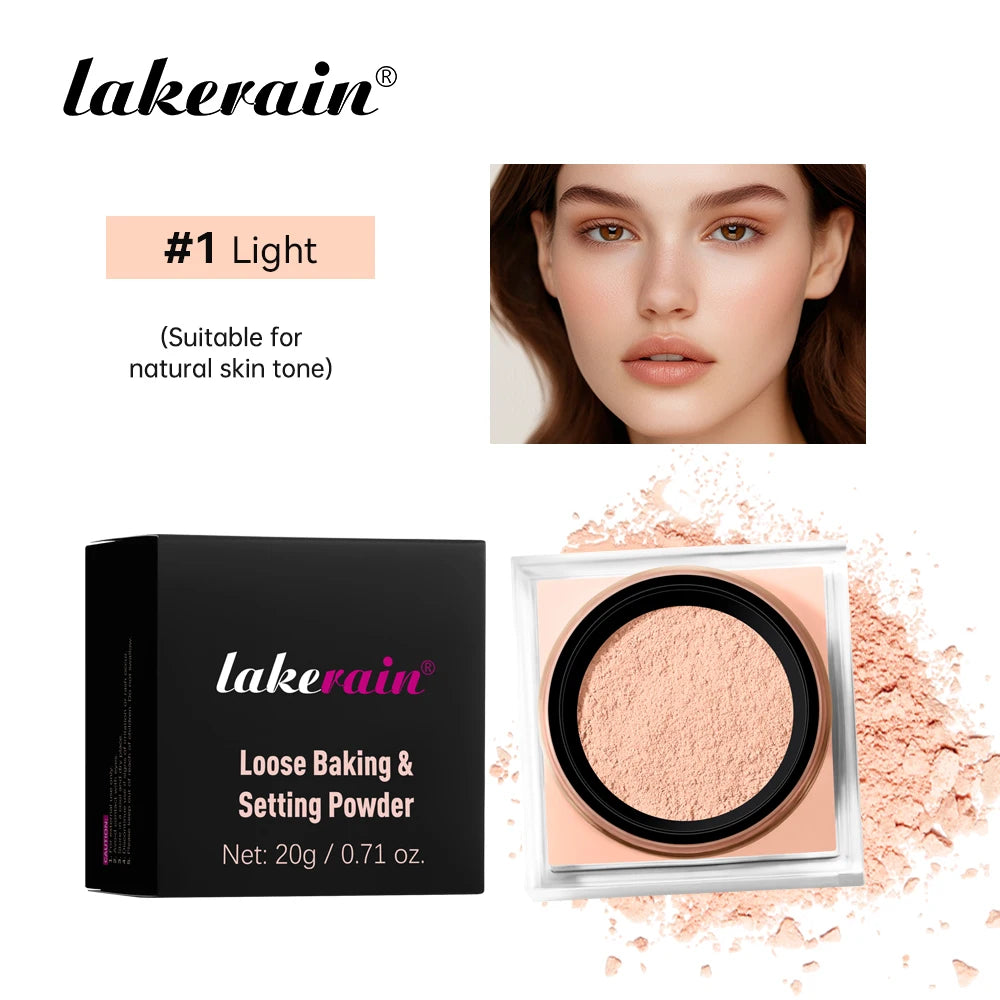 Nombre: Polvo Suelto Efecto Baking – Lakerain, Cobertura Natural.
