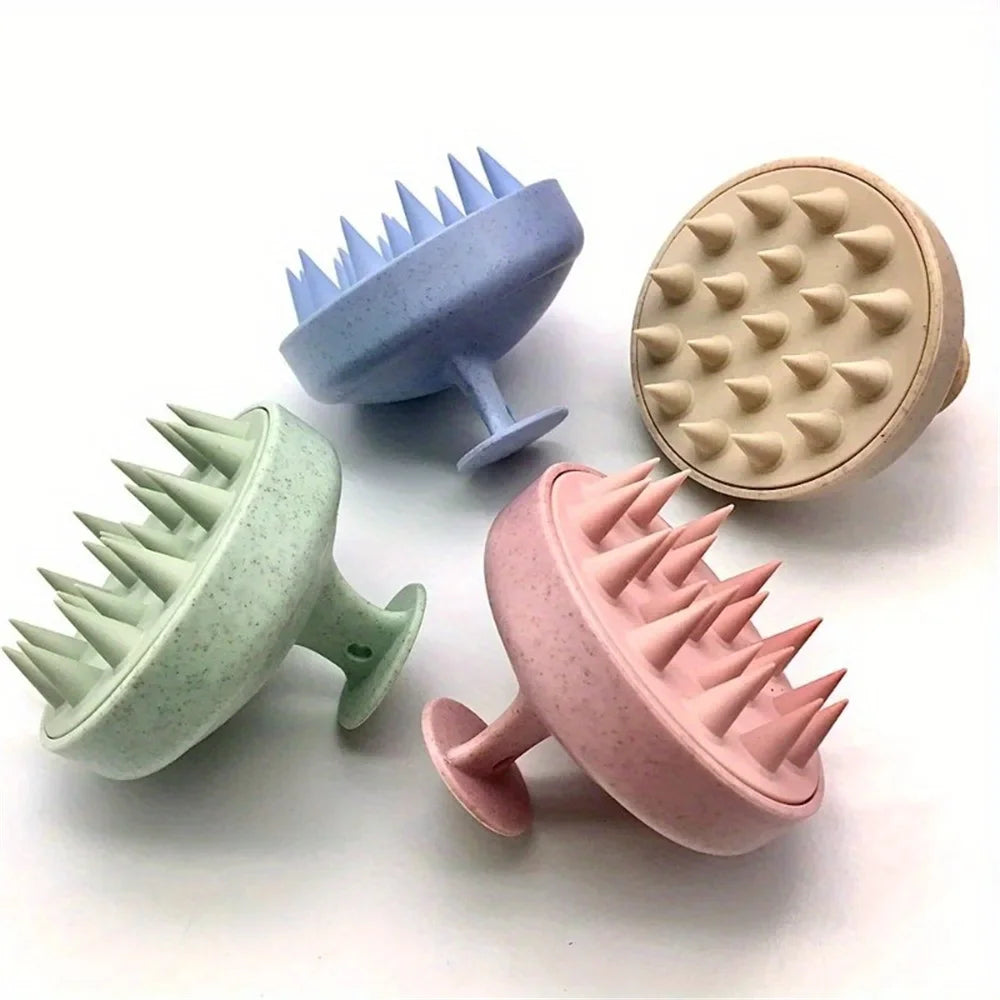 Cepillo Masajeador de Silicona para Cuero Cabelludo – Shampoo y Baño