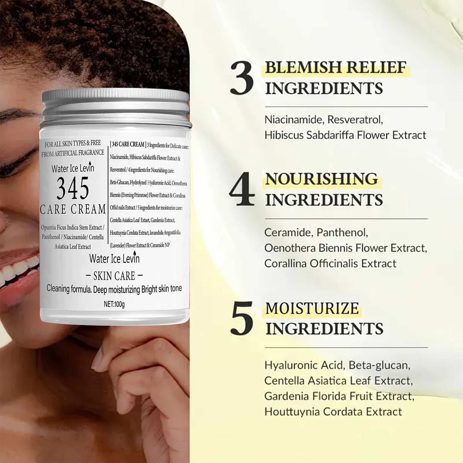 "Crema Calmante 345 – Hidratación Profunda con Niacinamida"