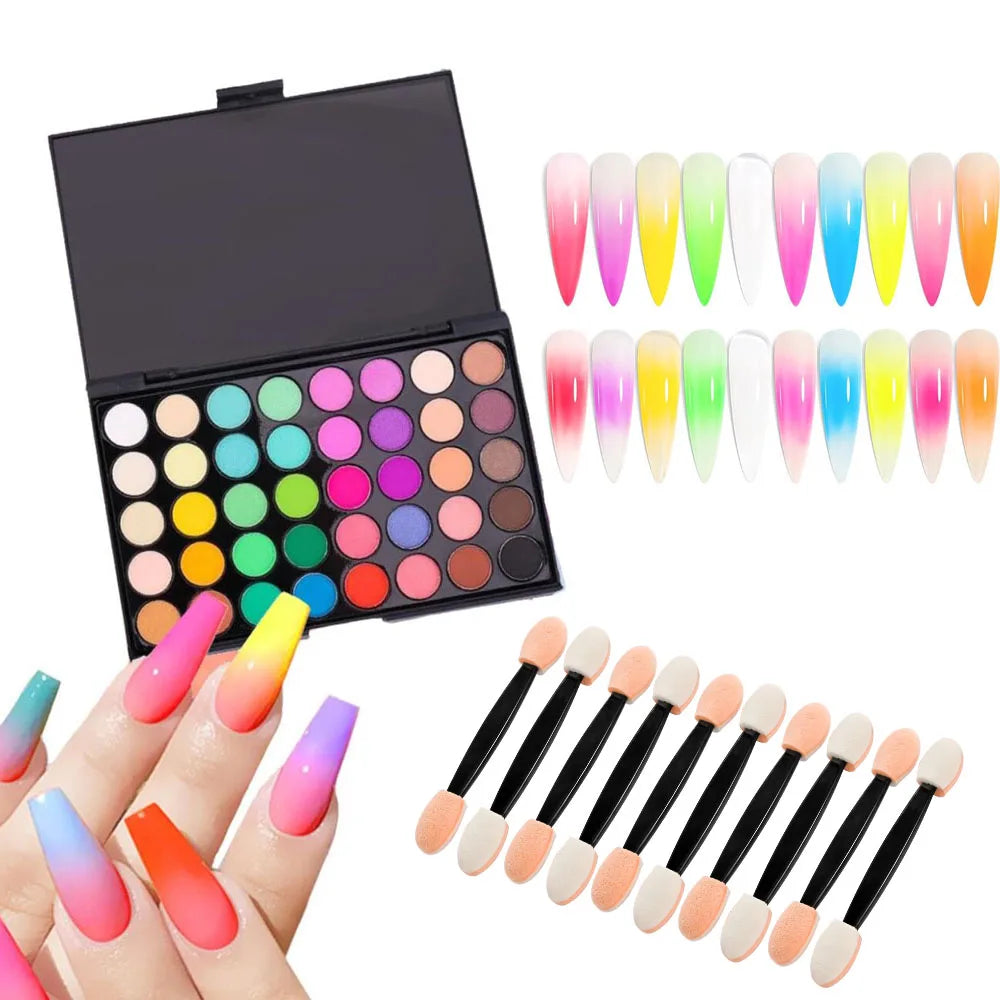 Paleta de Pigmentos 40 Colores – Efecto Degradado para Uñas