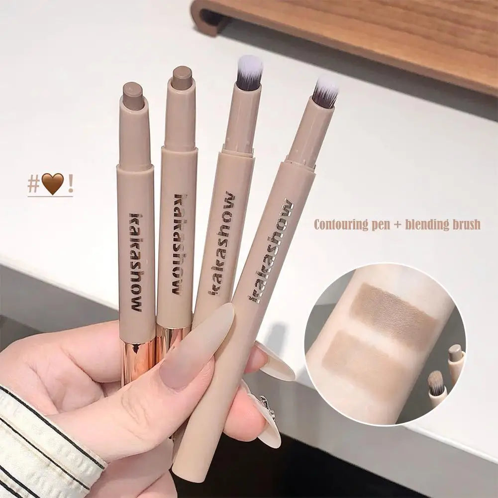 Lápiz Contorno 2 en 1 con Brocha – Stick Bronzer Facial 3D