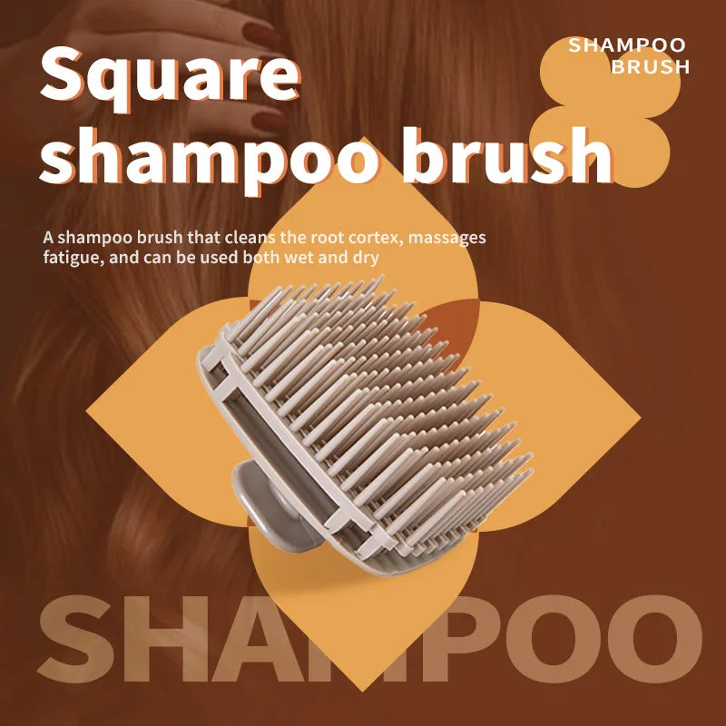 Cepillo Cuadrado de Silicona para Shampoo – Masaje de Cuero Cabelludo