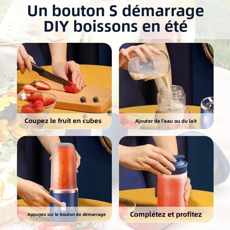 Licuadora Portátil USB 400ml — Mini Mezcladora Recargable para Smoothies