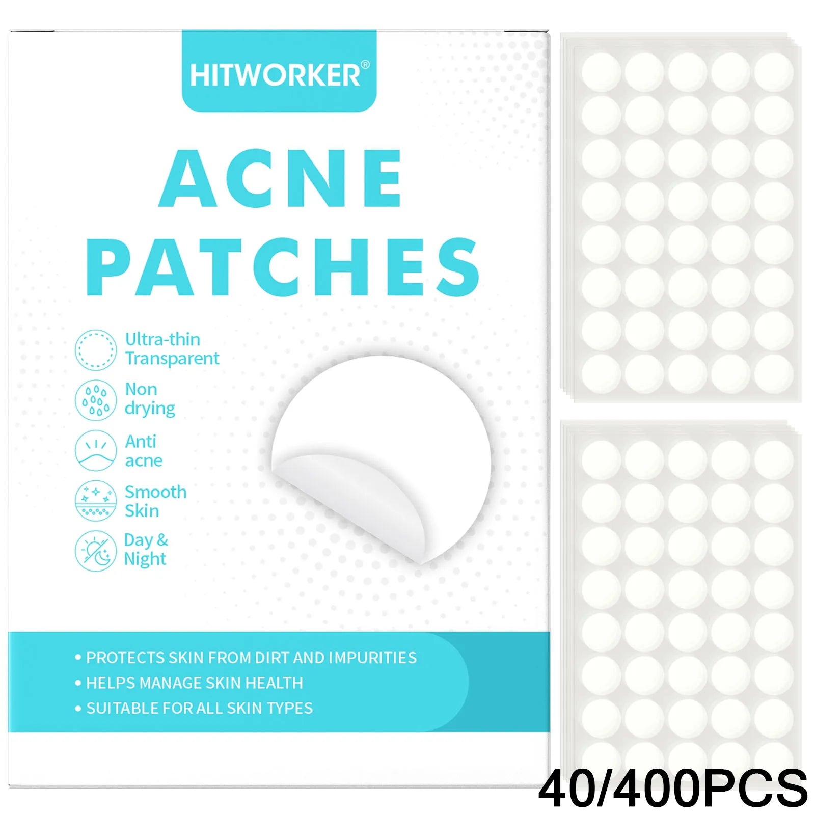 Parches Anti-Acné HITWORKER – Puntos Absorbentes de Hidrocoloide