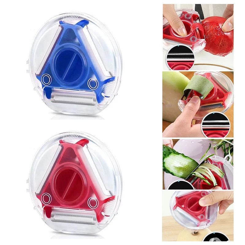 Set Pelador Multifuncional 3 en 1 — Rebanador, Rallador y Pelador de Verduras