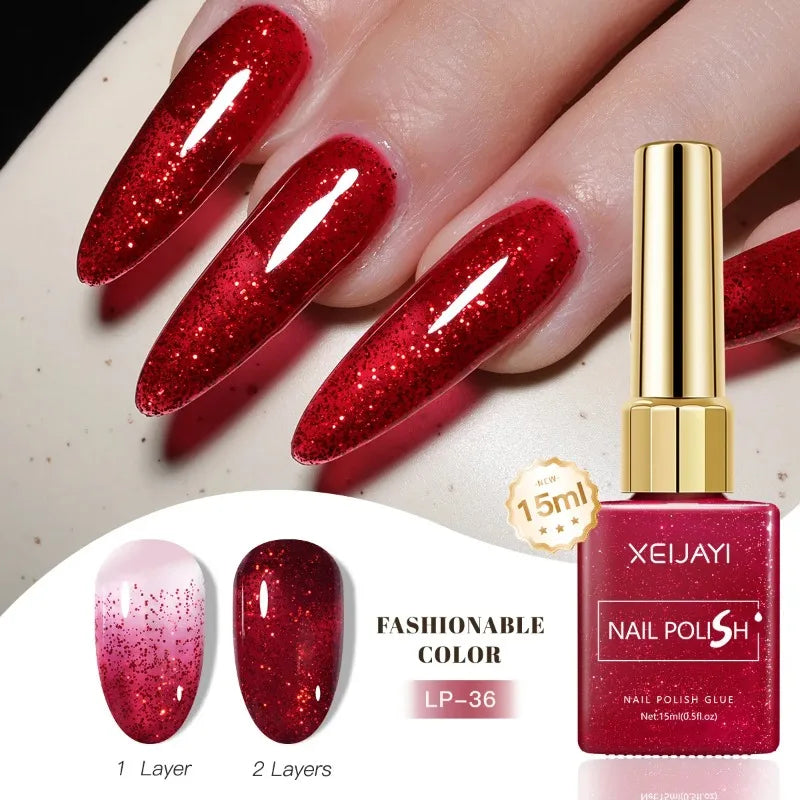 Esmalte Gel Semipermanente Multicolor – Efecto Hielo/Transparente.