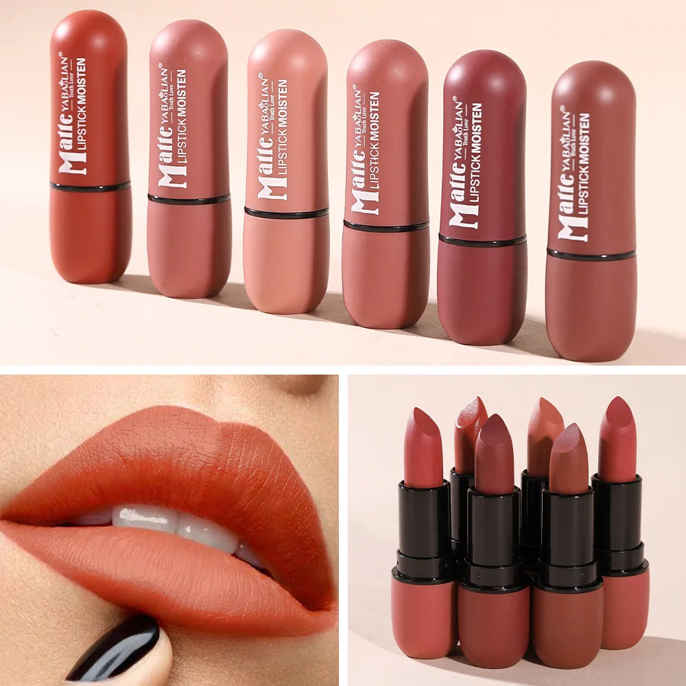 Labial Mate 6 Colores Ultra Suave