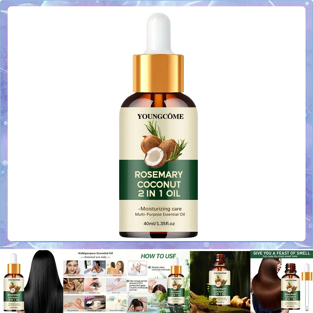 Aceite de Romero y Coco 2 en 1 para Cabello