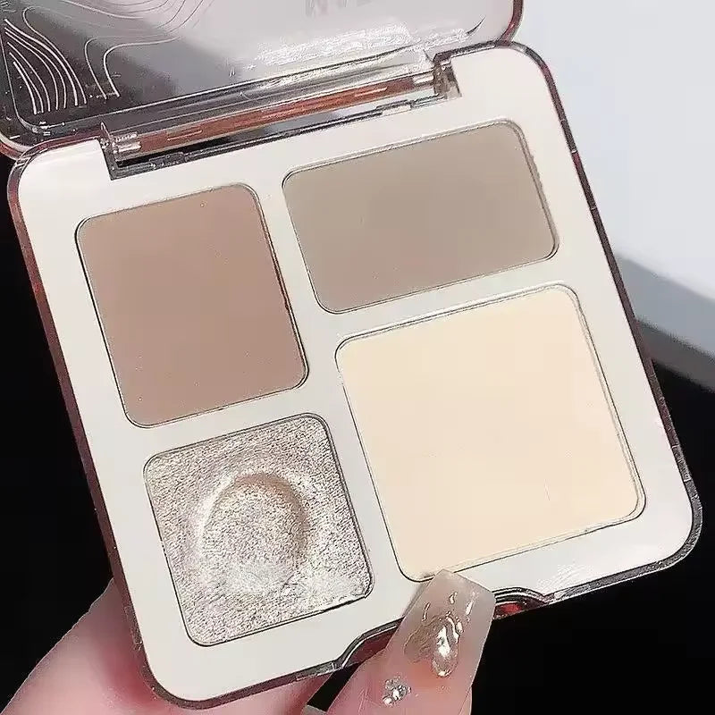 Paleta de Contorno Facial 3D en 4 Tonos – Iluminación y Definición Duradera