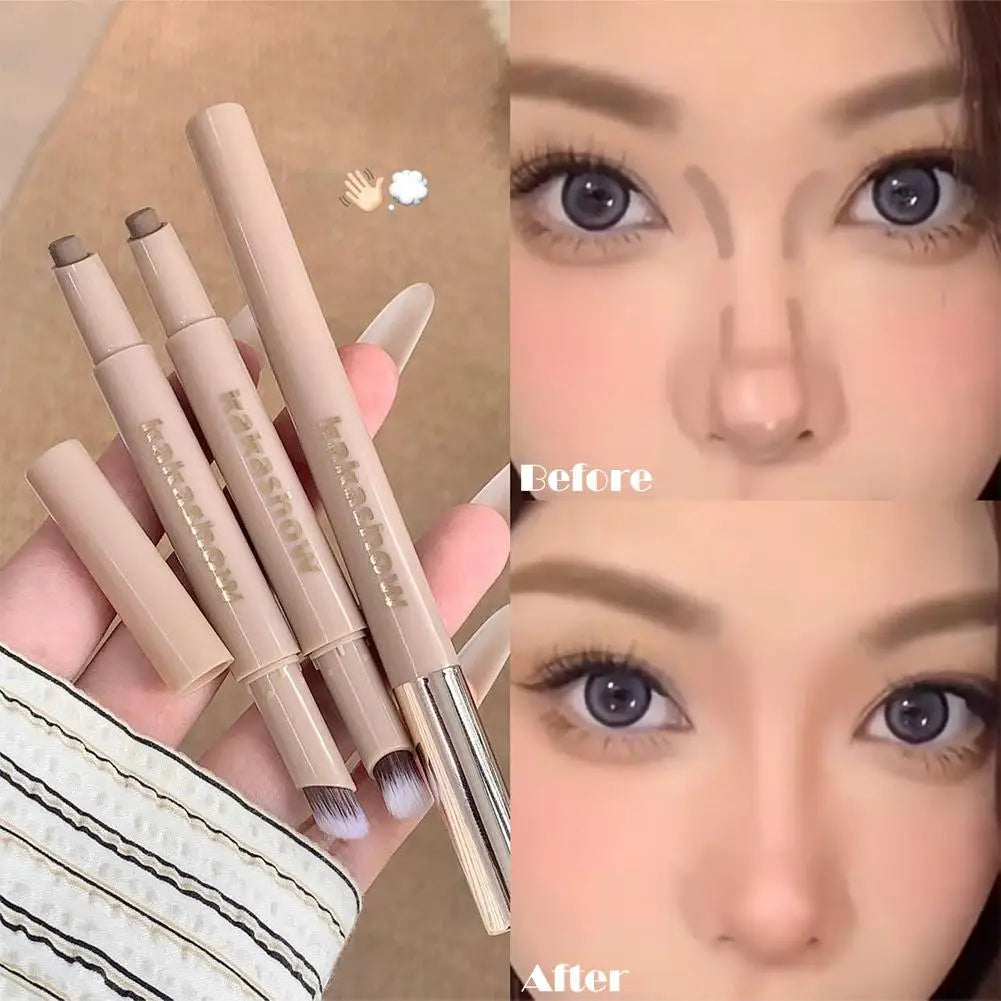 Lápiz Contorno 2 en 1 con Brocha – Stick Bronzer Facial 3D