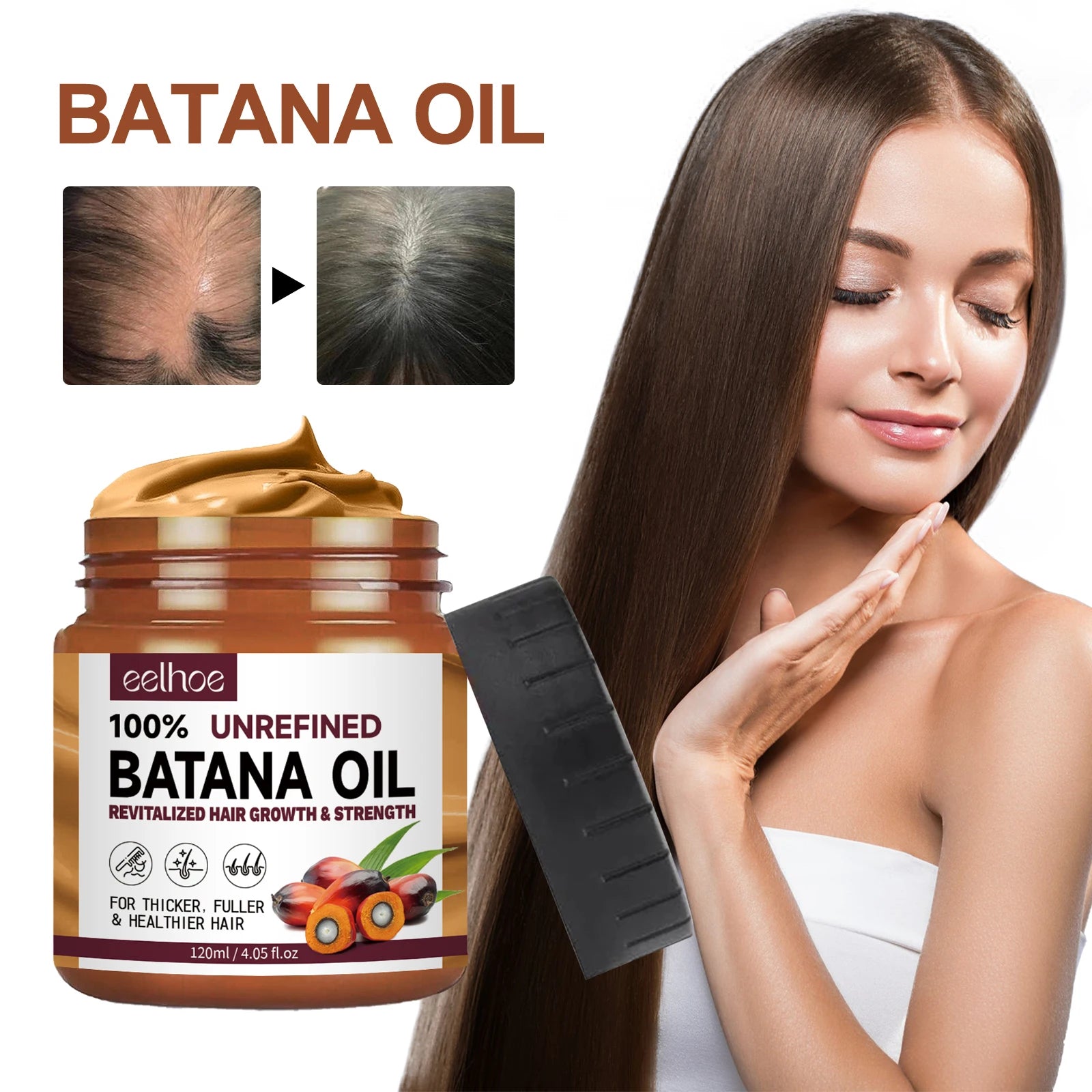 Mascarilla Capilar 100% Orgánica de Aceite de Batana – Tratamiento Natural Anticaída, Nutre y Fortalece el Cabello