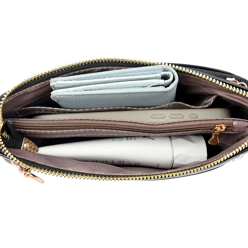 Bolso Crossbody Piel Croco Elegante