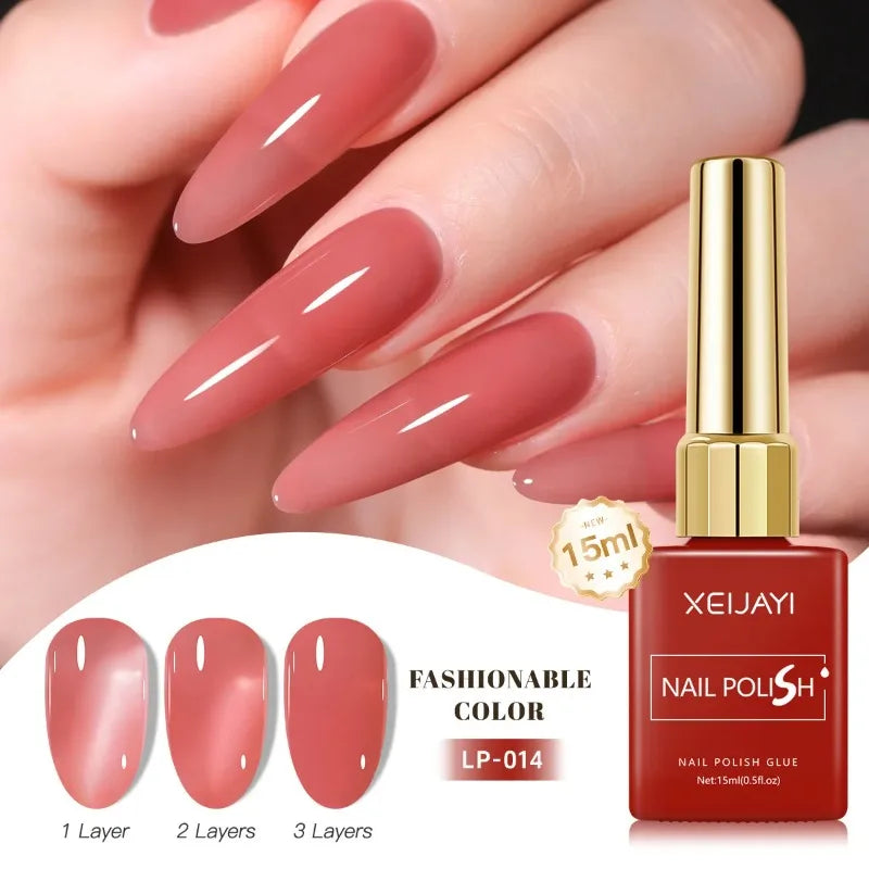 Esmalte Gel Semipermanente Multicolor – Efecto Hielo/Transparente.