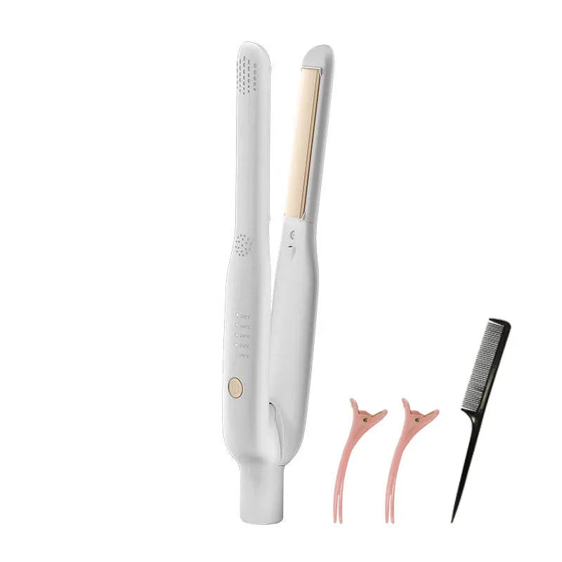 Plancha y Rizador 2 en 1 Mini – Cerámica de Calentamiento Rápido 140-220°C, Portátil para Cabello Corto