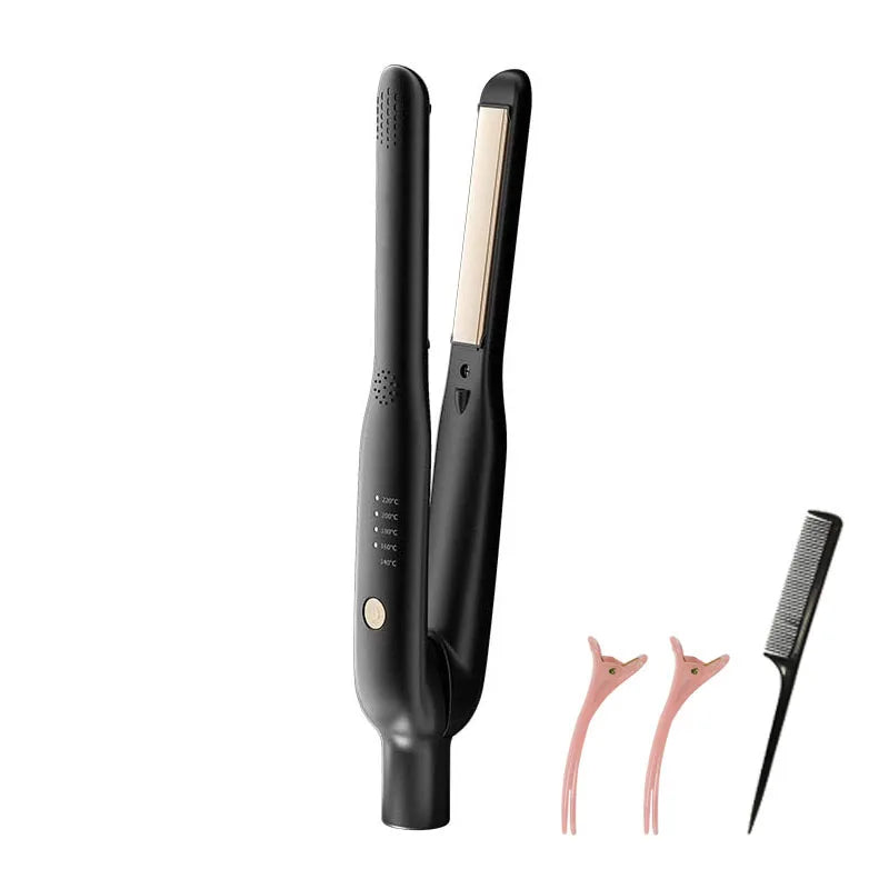Plancha y Rizador 2 en 1 Mini – Cerámica de Calentamiento Rápido 140-220°C, Portátil para Cabello Corto