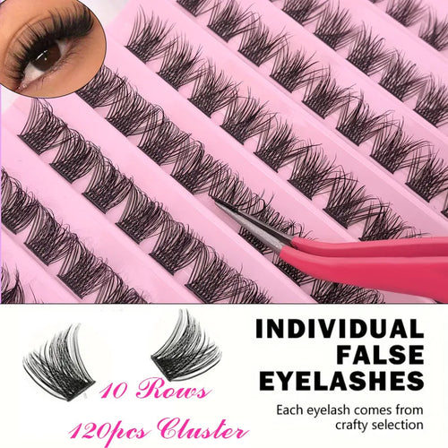 Kit de Pestañas DIY Profesional – Extensión de Pestañas Individuales en Racimo, Mirada Intensa y Natural al Instante, Fácil de Aplicar Tú Misma en Casa Sin Salón, Incluye Pegamento de Larga Duración, Sellador, Pinzas de Precisión y Removedor