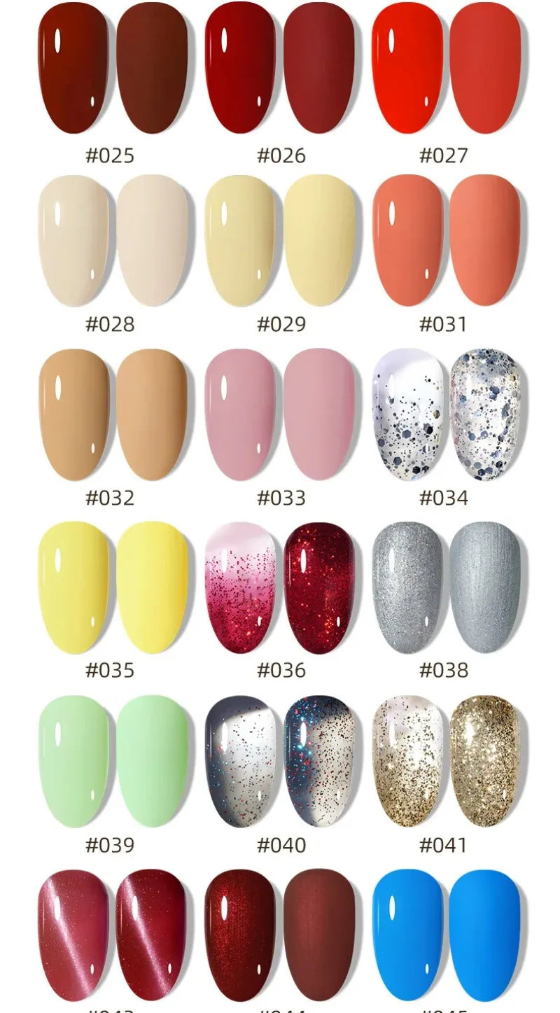 Esmalte Gel Semipermanente Multicolor – Efecto Hielo/Transparente.